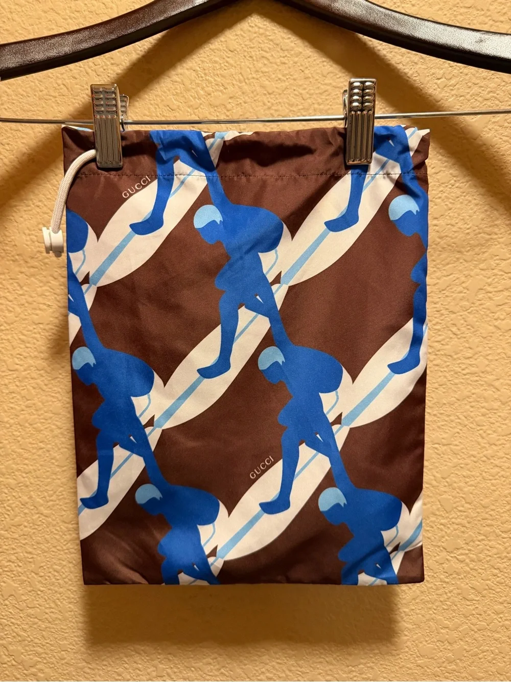 New Gucci Logo Swim Shorts Brown Size 56 / US XL 36 - 42 Waist